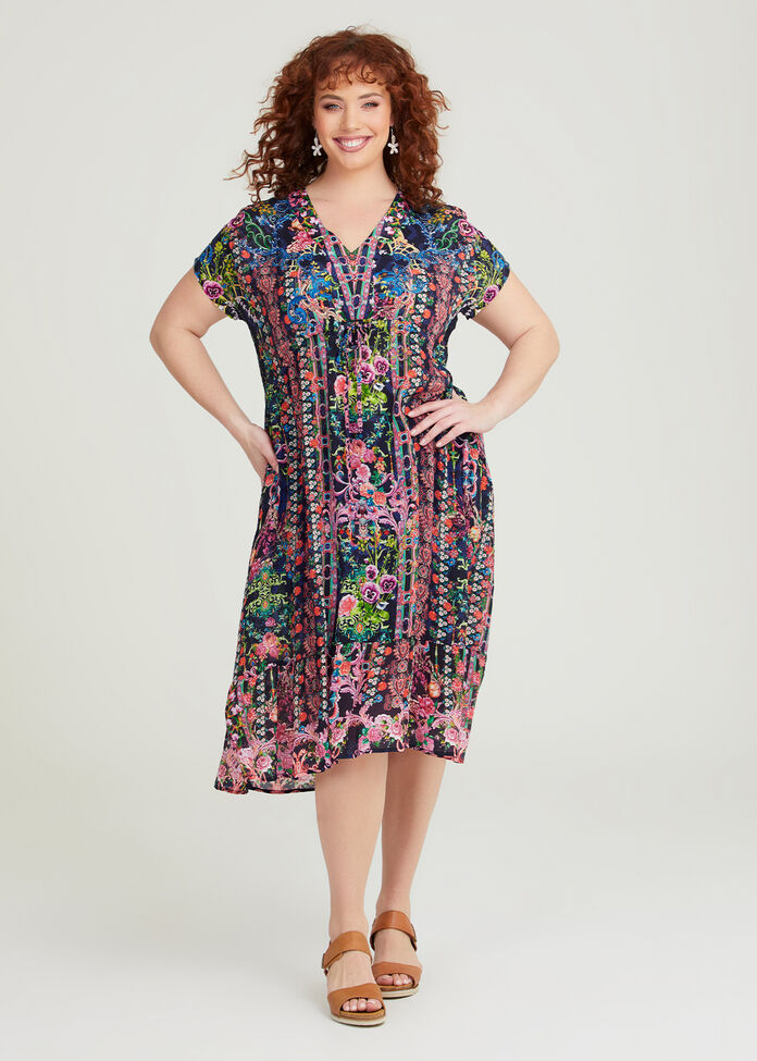 Shop Plus Size Natural Floral Somerset Dress in Multi Taking Shape AU