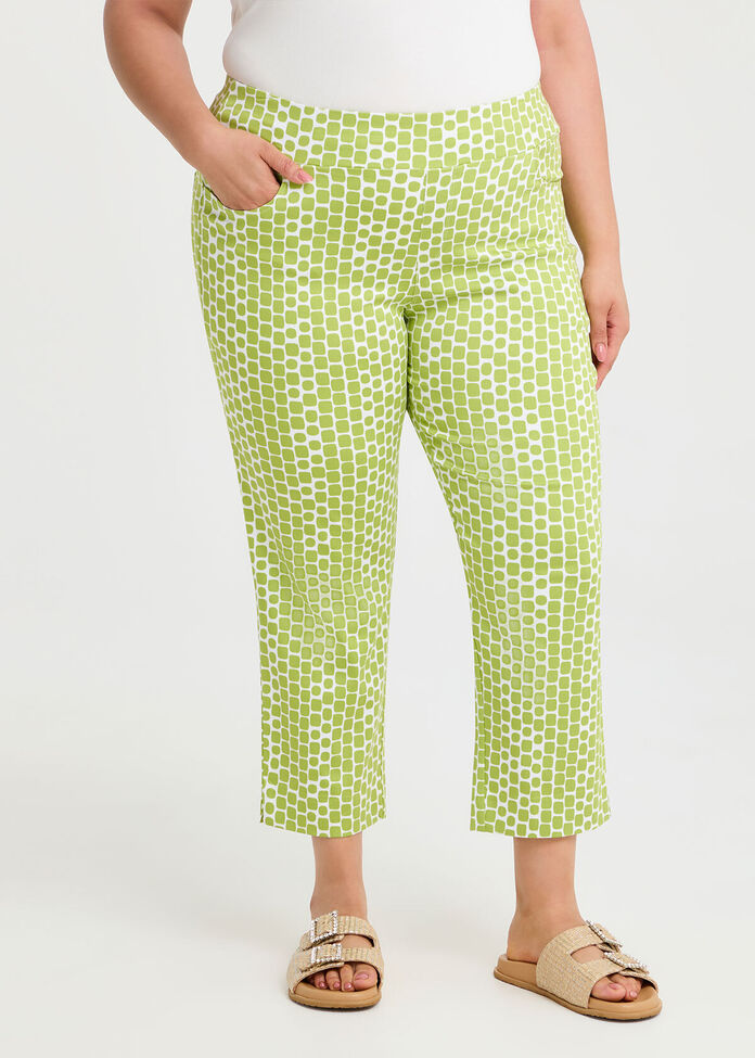 Natural Abstract Squares Pant, , hi-res