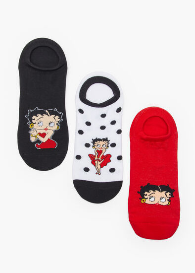 3Pk Betty Boop Cotton Ankle Socks