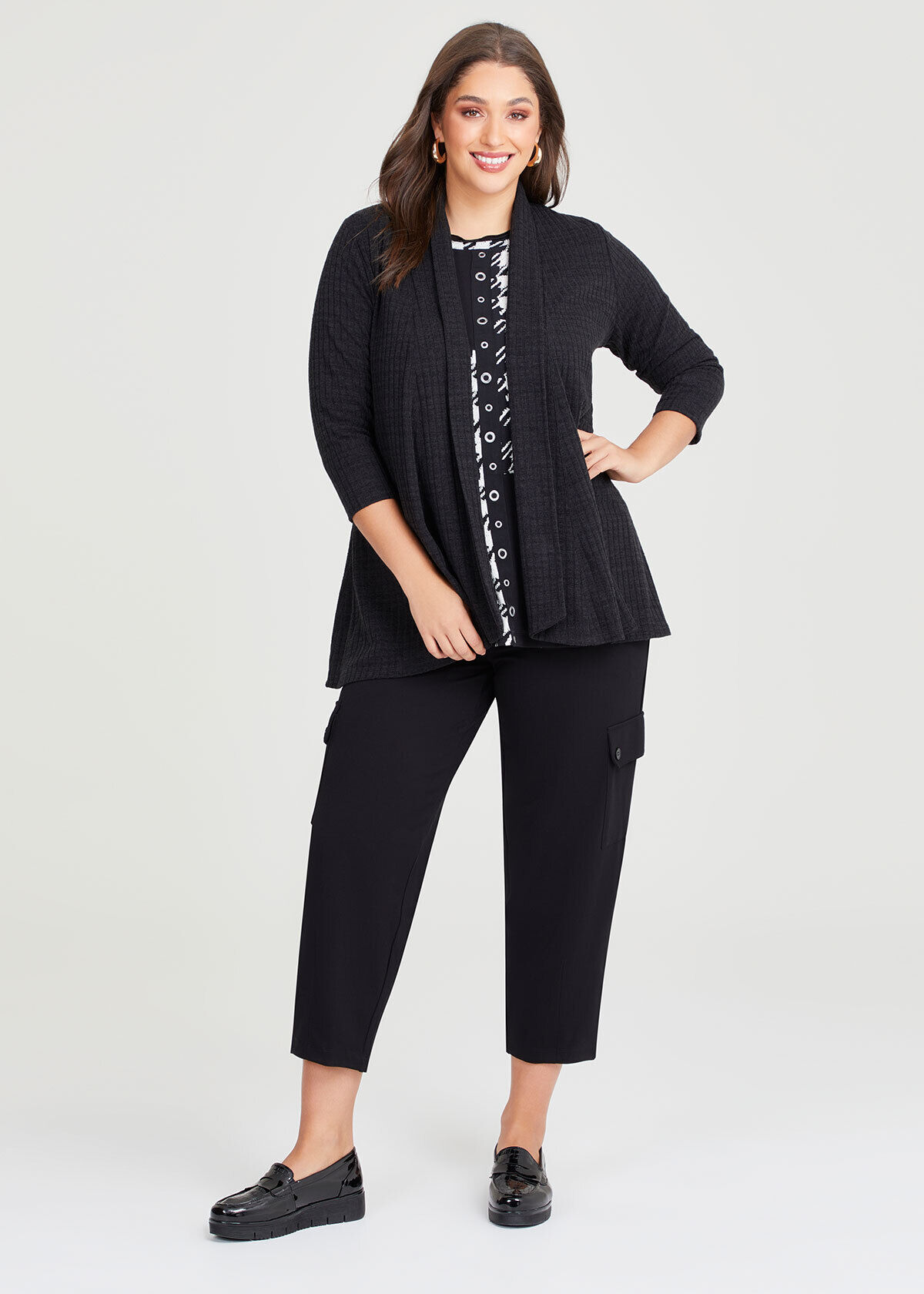 Black swing cardigan on sale