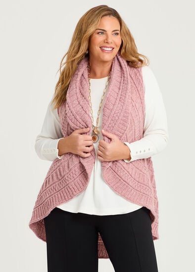 Plus Size Cascading Vest