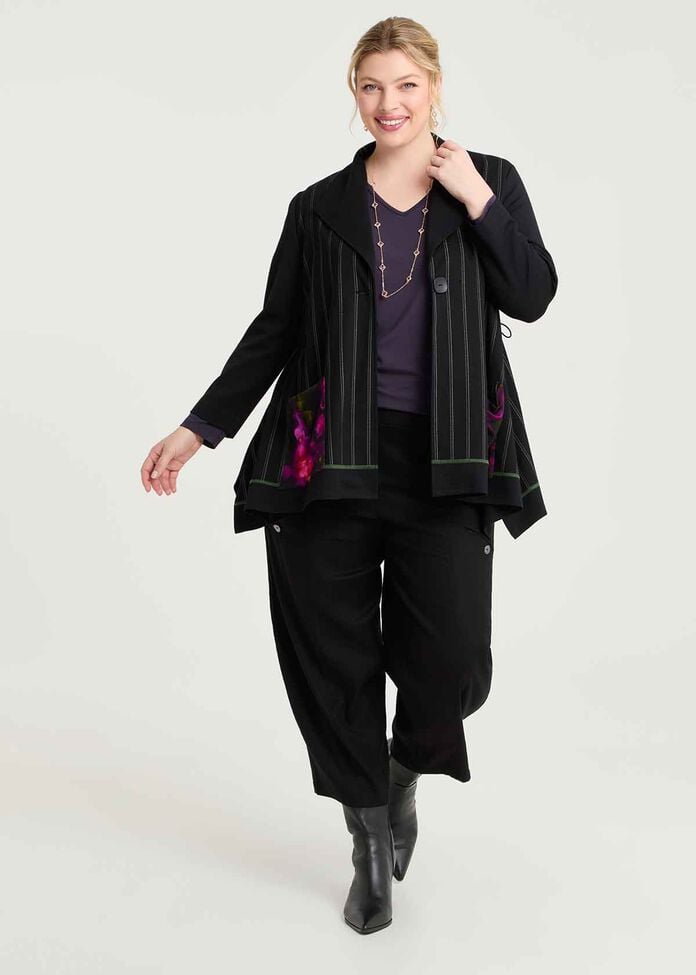 Ponte Elena Pinstripe Cardigan, , hi-res