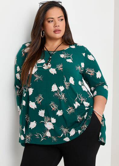 Plus Size In Bloom Peplum Luna Top