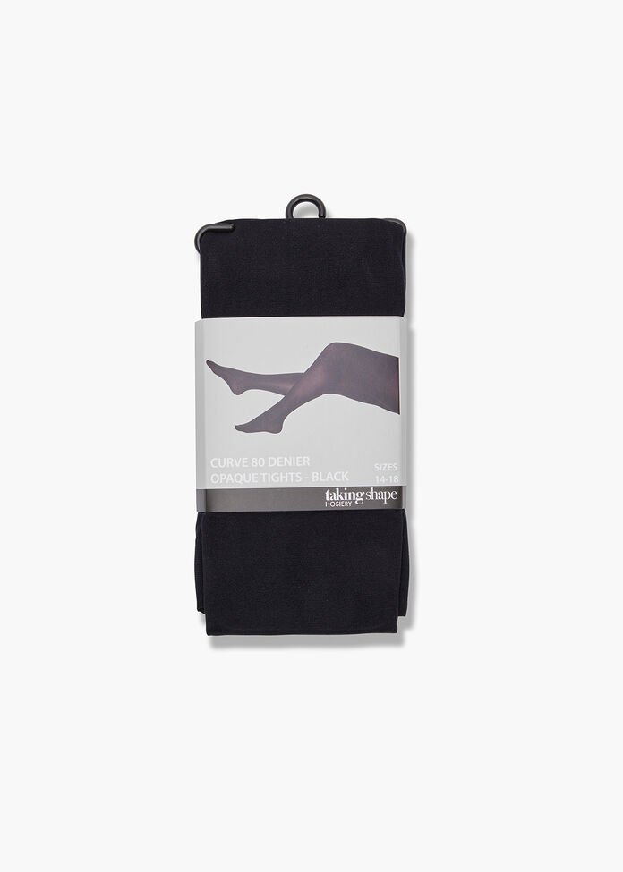80D Opaque Black Tights, , hi-res