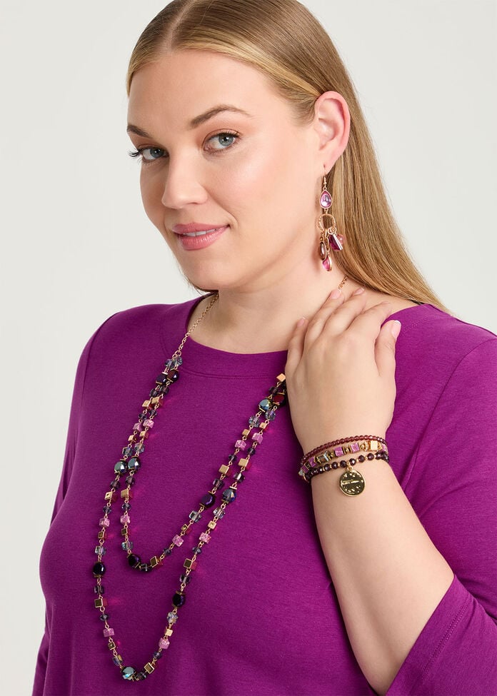 Crystal Layered Necklace, , hi-res