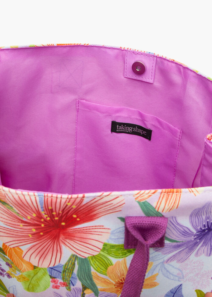 Floral Structured Tote Bag, , hi-res