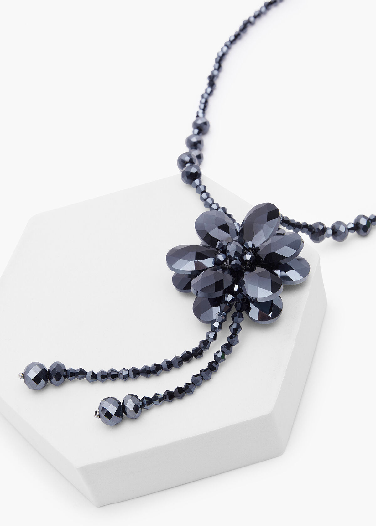 Crystal sales flower necklace