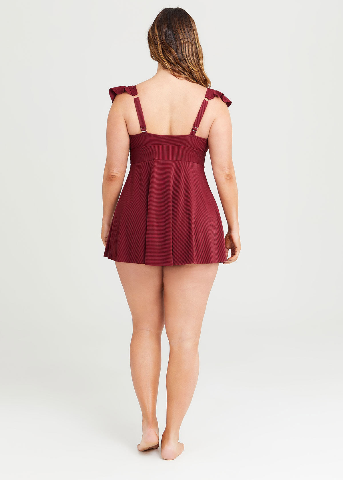 Shop Ribbed One Piece Swimsuit in Red 