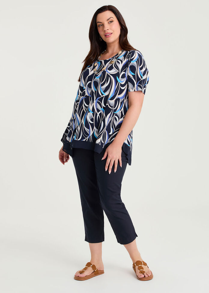 Chiffon Hem Trim Luna Top, , hi-res
