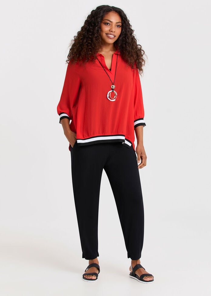 Chiffon Carrie Collar Top, , hi-res