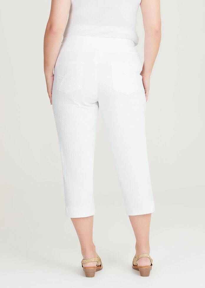 Shop Plus Size Self Check Crop Pant in White | Sizes 12-30 | Taking ...