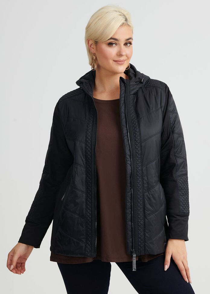 Luxe Quilt Hooded Jacket, , hi-res