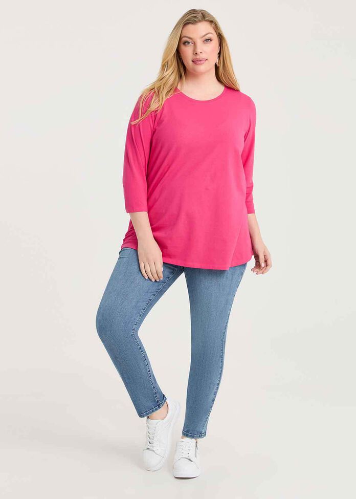 Good Earth Australian Cotton 3/4 T-Shirt, , hi-res