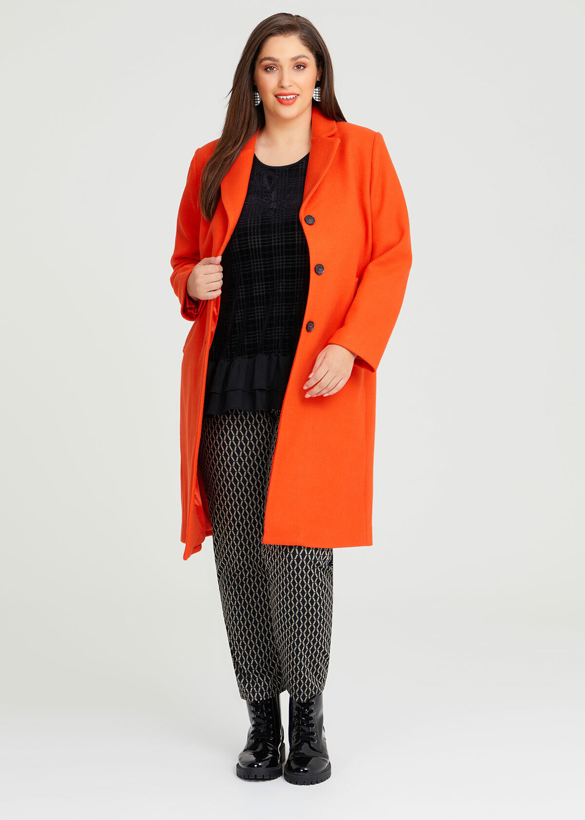 Plus size deals orange coat