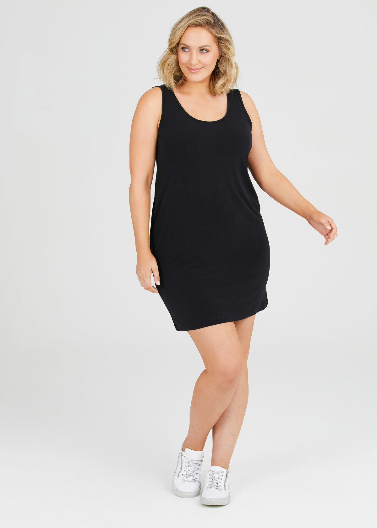 Shop Luna Base Slip Body Dress in Black 
