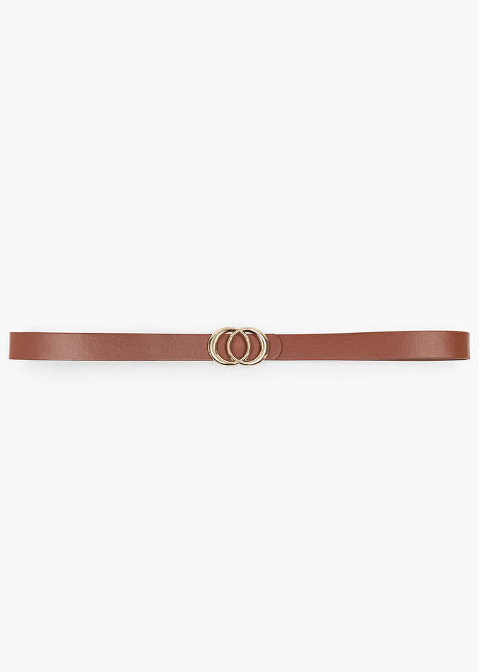 Thin Tan Buckle Belt, , hi-res