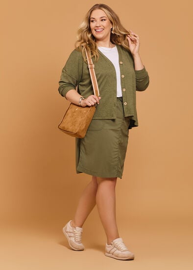 Plus Size Castaway Rib Waistband Skirt