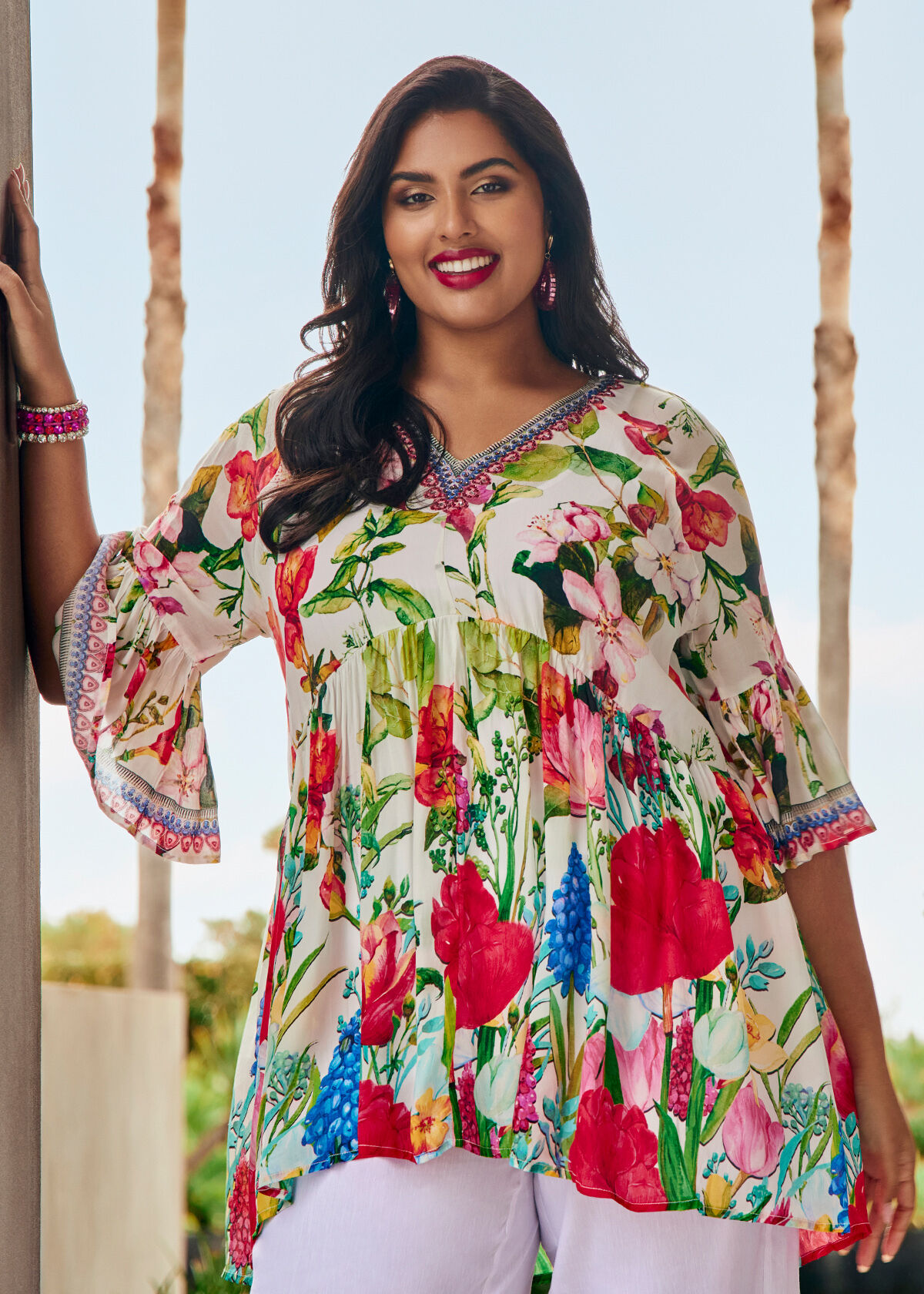 Plus size tunic dress with pockets clearance