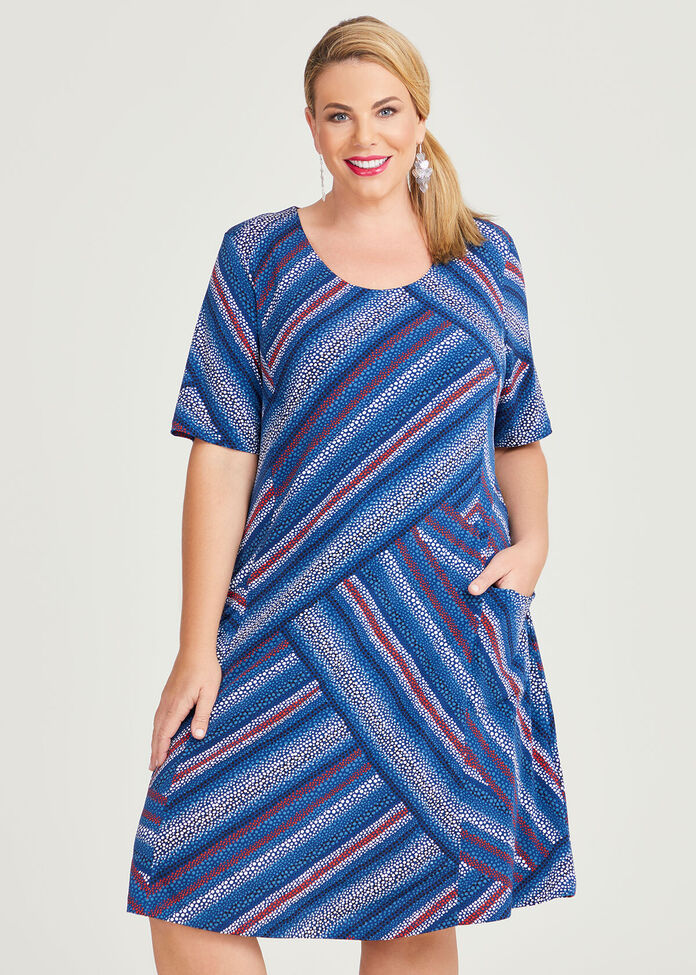 Shop Plus Size A-line Dress in Blue | Taking Shape AU