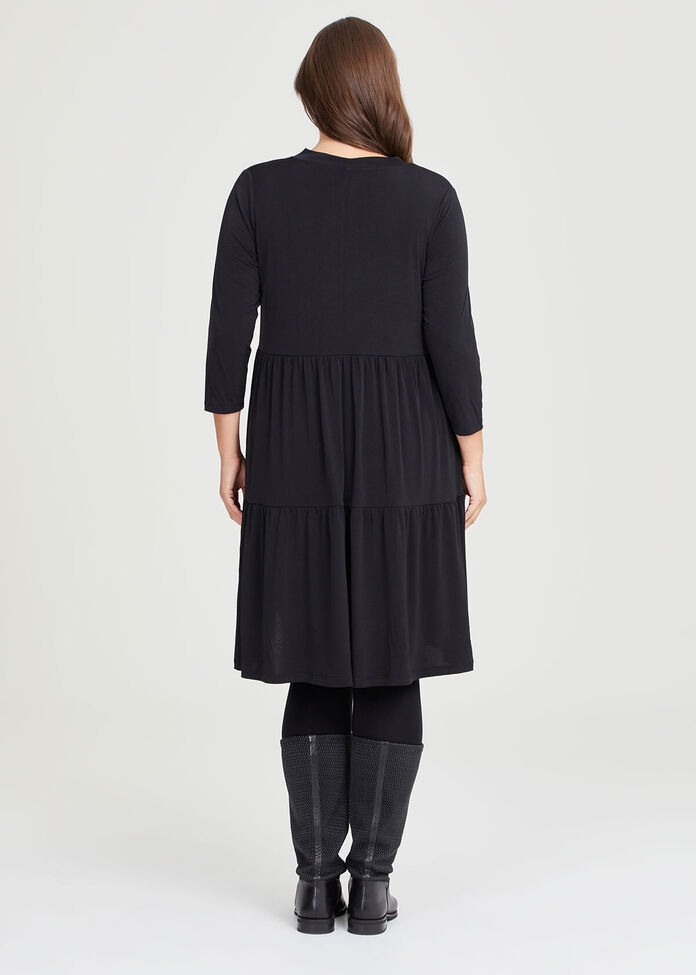 Midi Dress Black Dress With Grey Tights Shop Plus Size Luna Tier