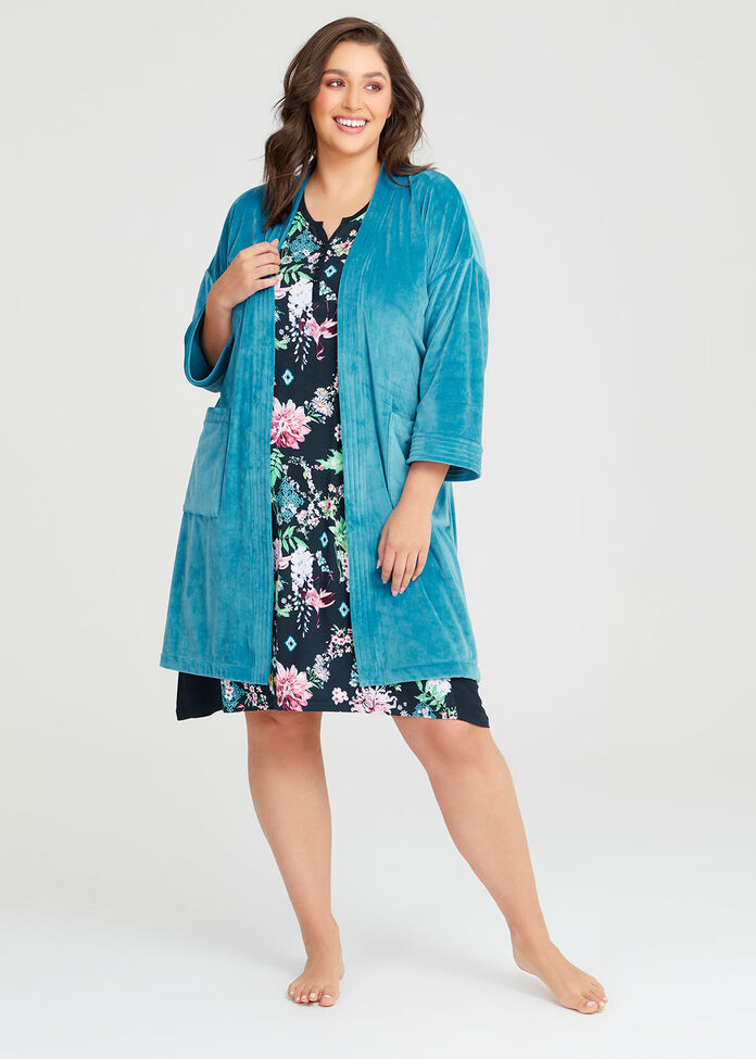 Shop Plus Size Bamboo Crane Print Nightie in Multi Taking Shape AU