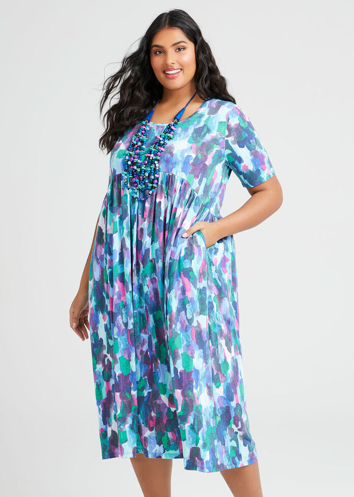 Shop Plus Size Confetti Dress in Print Taking Shape AU