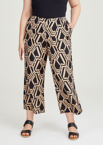 Plus Size Geo Natural Wide Pant