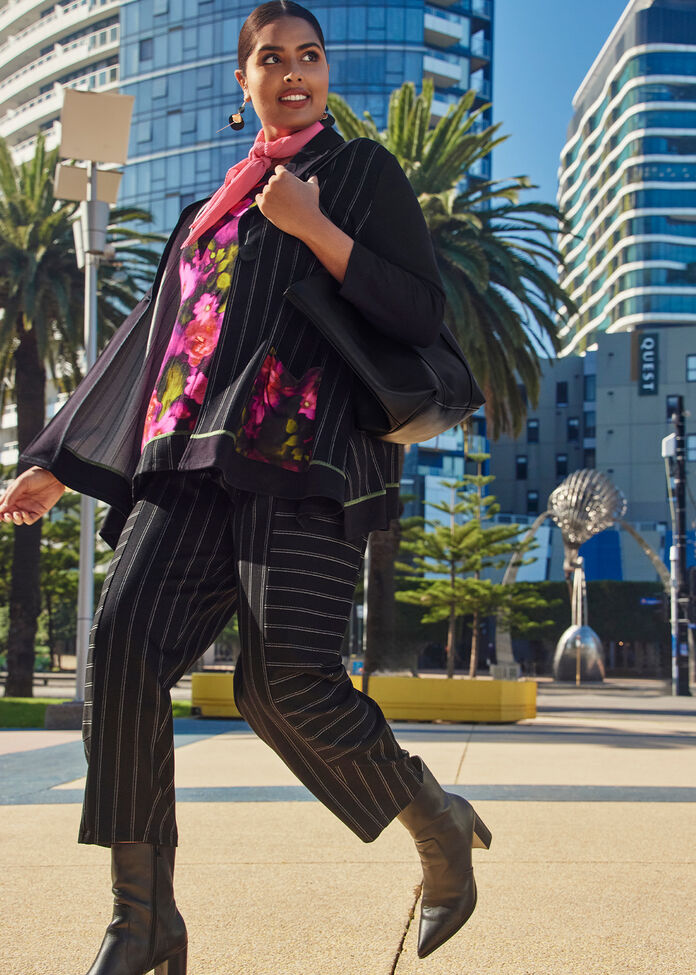 Ponte Pinstripe Lantern Pant, , hi-res