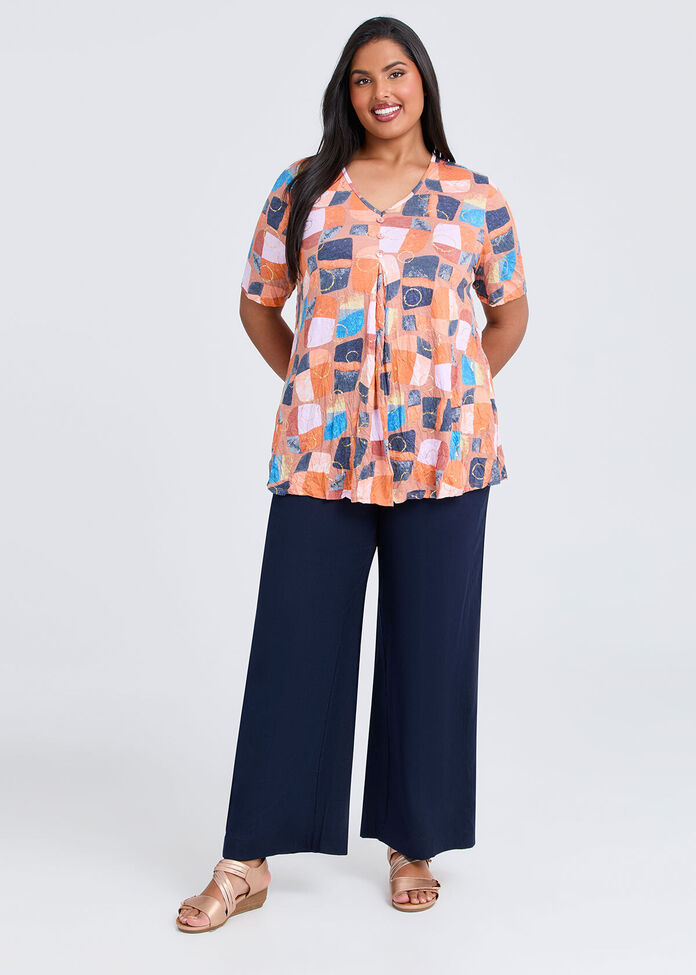 Piia Pleat Front Bamboo Crush Top, , hi-res
