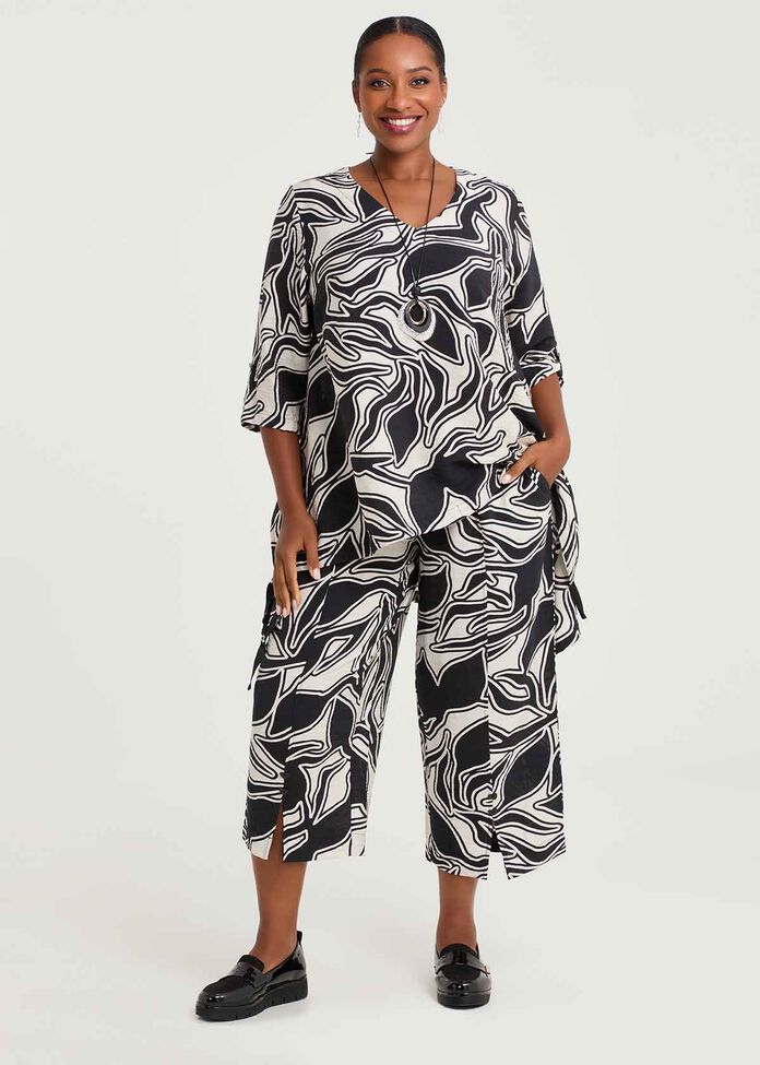 Natural Heidi Wide Crop Pant, , hi-res