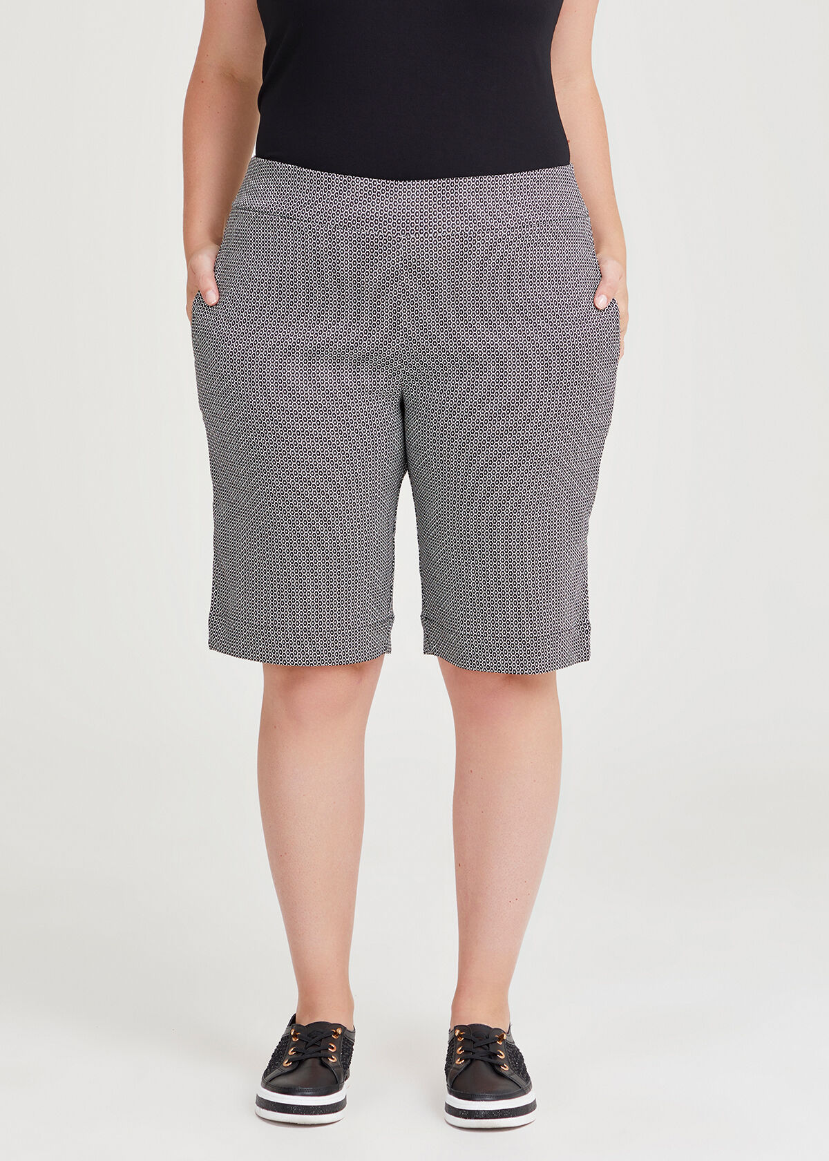 Shop Plus Size Jacquard Short in Black Sizes 12 30 Taking Shape NZ