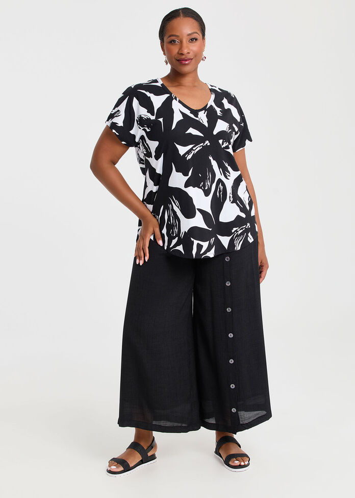 Cotton Graphic Floral T-shirt, , hi-res