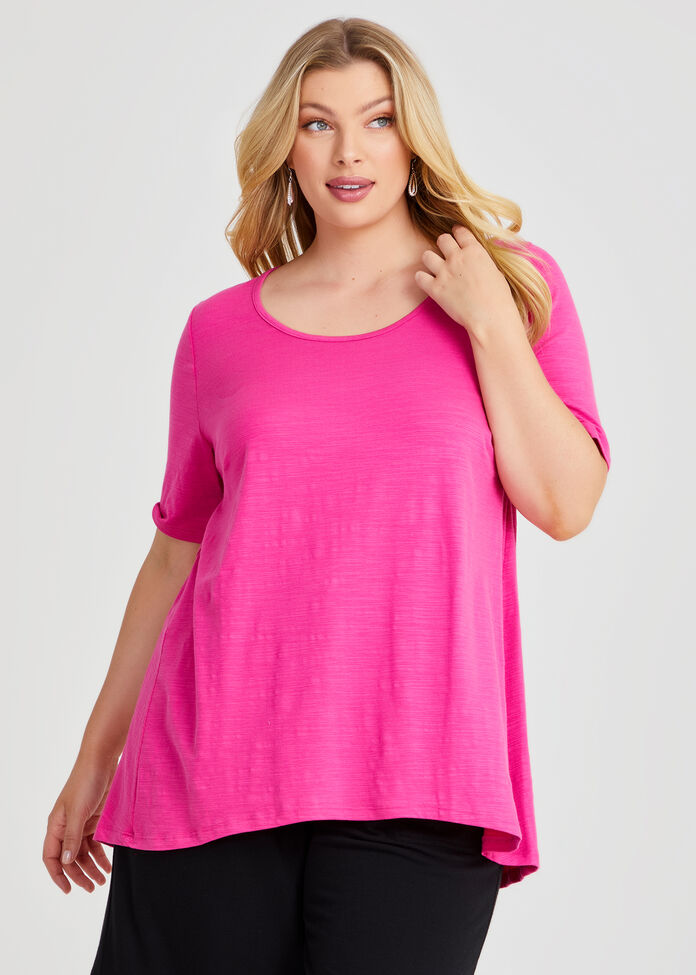 Crew Neck Slub Jersey T-shirt, , hi-res