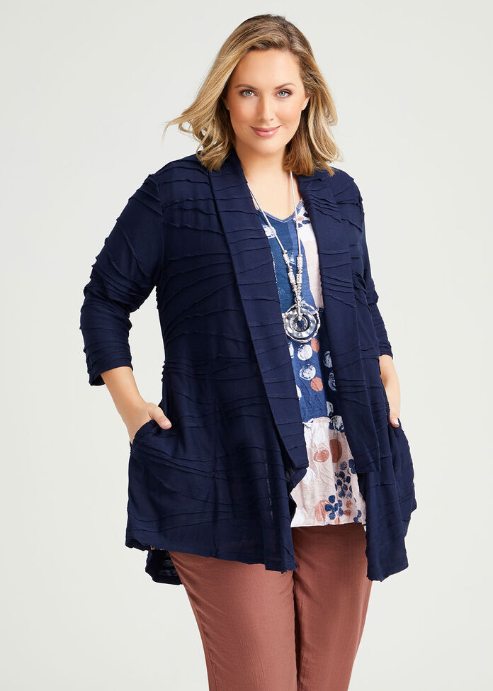 Wave Ripple Cardigan, , hi-res