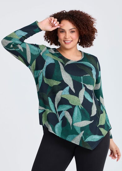 Plus Size Bamboo Spring Leaf Cosy Top