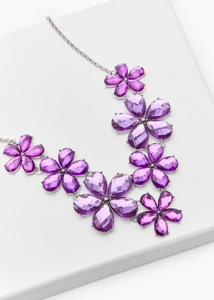 Shop Pretty Flower Necklace in Purple Accessories Taking Shape AU