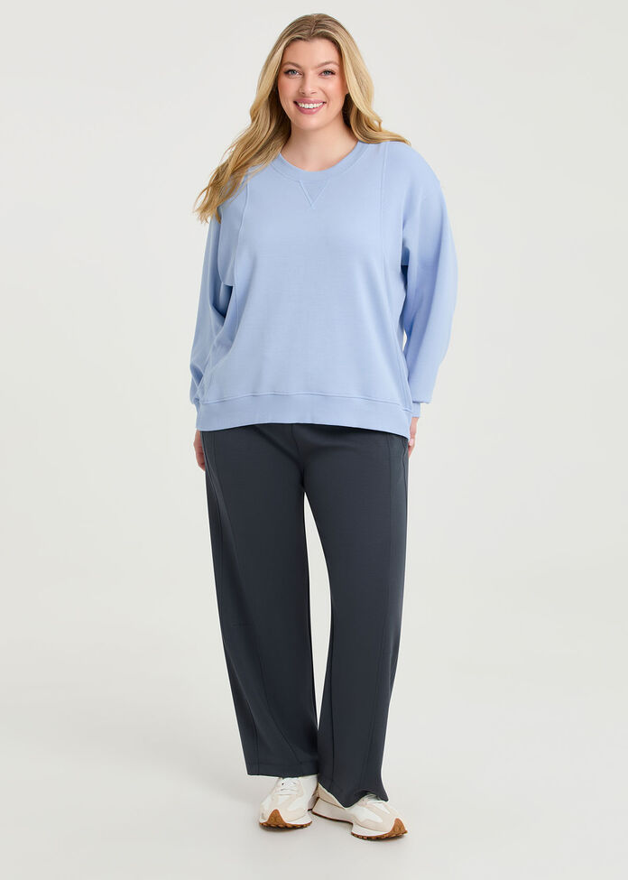 Luxe Touch Rib Detail Sweatshirt, , hi-res