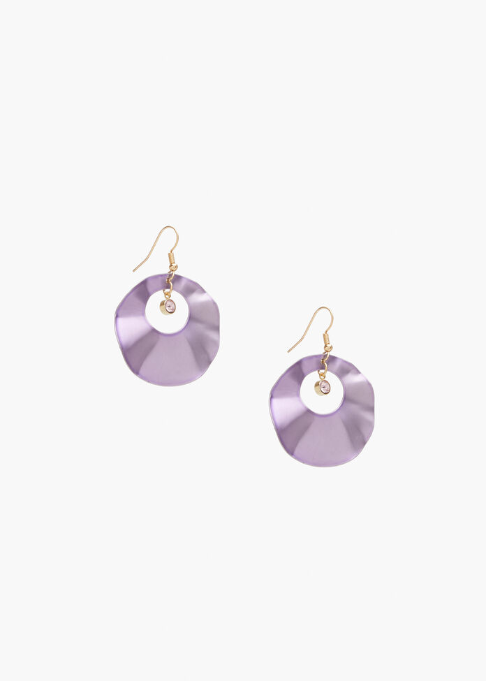Metallic Hoop Earrings, , hi-res
