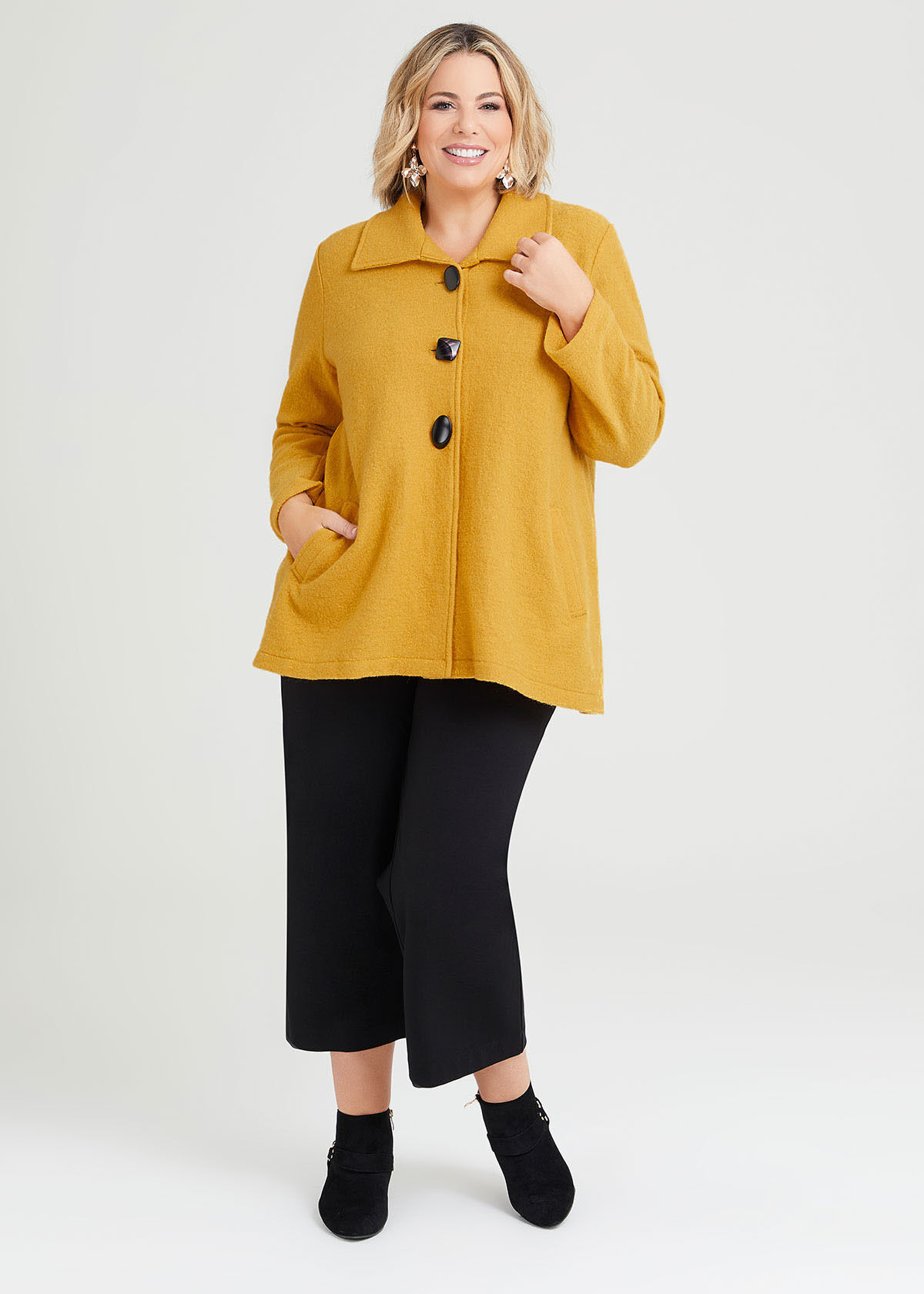 Yellow boiled wool jacket online