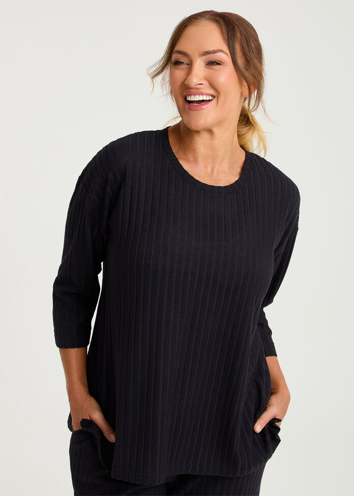 Cosy Rib Lounge Top, , hi-res