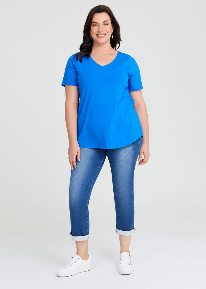 Australian Cotton V-neck T-shirt, , hi-res