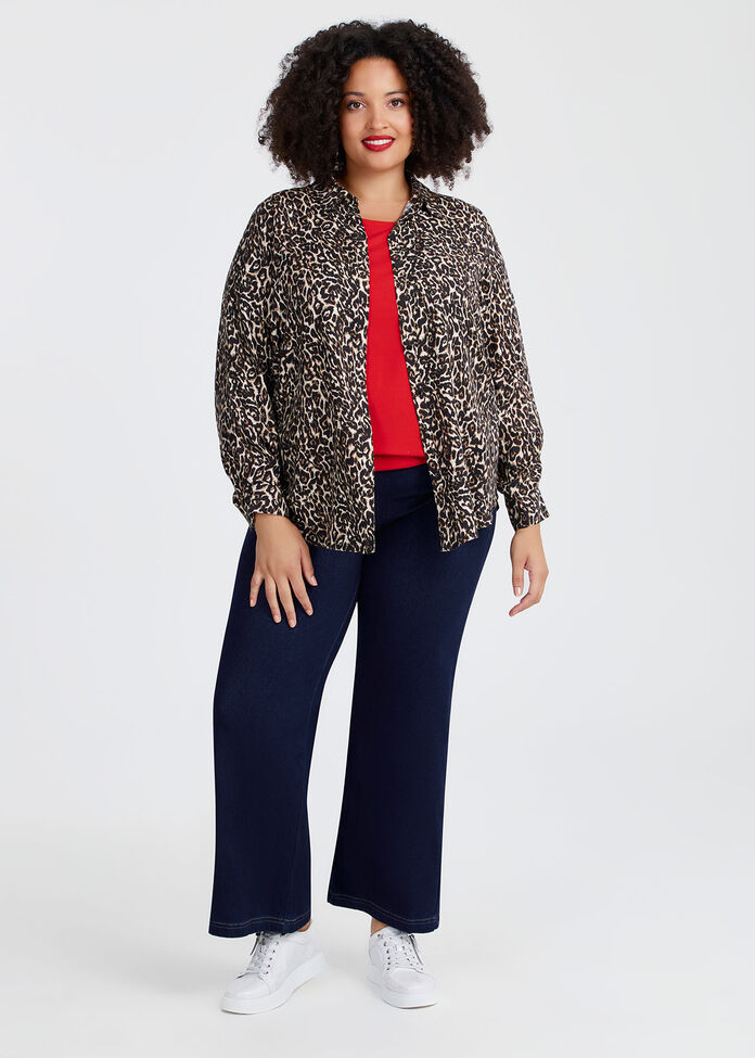 Natural Animal Print Shirt, , hi-res