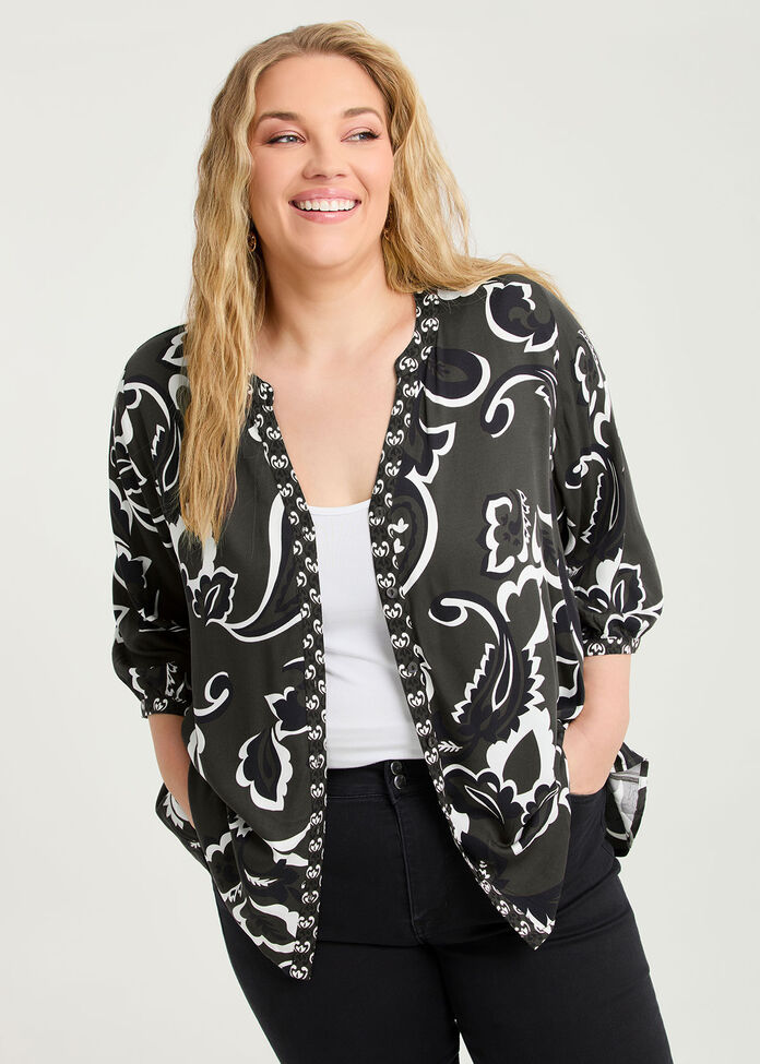 Natural Paisley Mirage Top, , hi-res