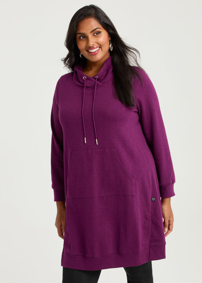 Cowl Pocket Sweat Dress, , hi-res