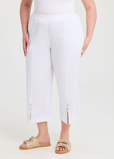 Plus Size Stretch Linen Ayanna Crop Pant