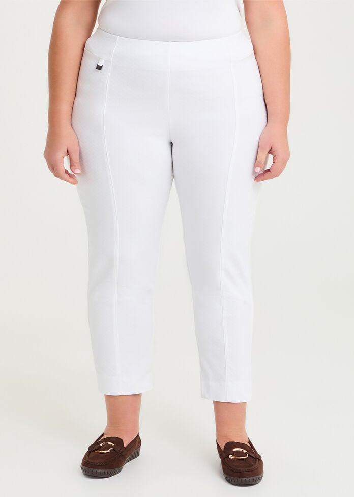 Petite Natural Eloise Texture Pant, WHITE, hi-res