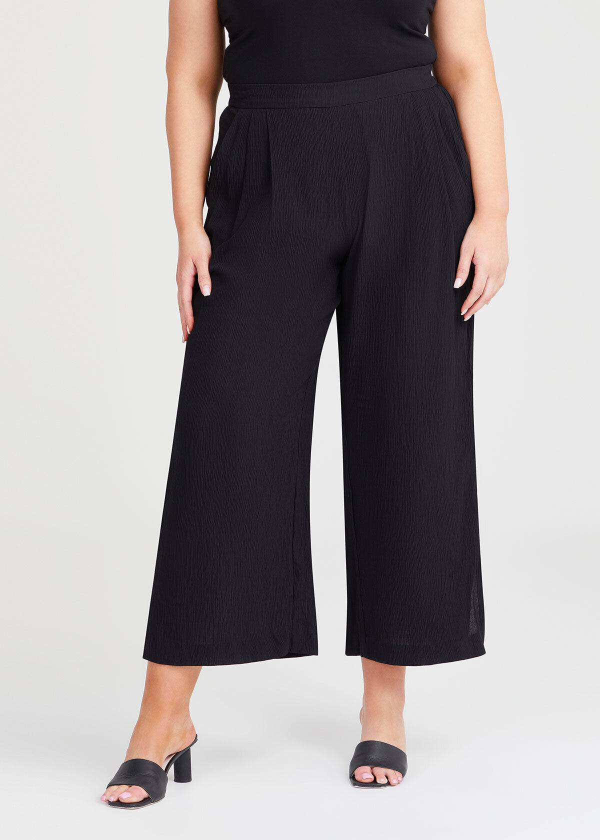 Shop Plus Size Alice Wide Leg Crinkle Pant, Black | Taking