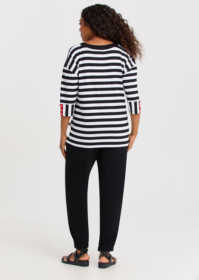 Natural Duo Spliced Stripe Top, , hi-res
