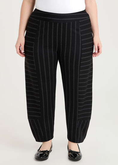 Plus Size Petite Ponte Pinstripe Lantern Pant