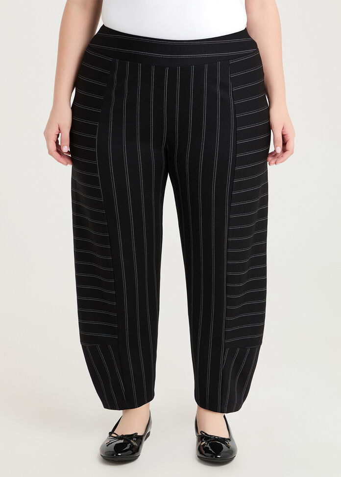 Petite Ponte Pinstripe Lantern Pant, , hi-res